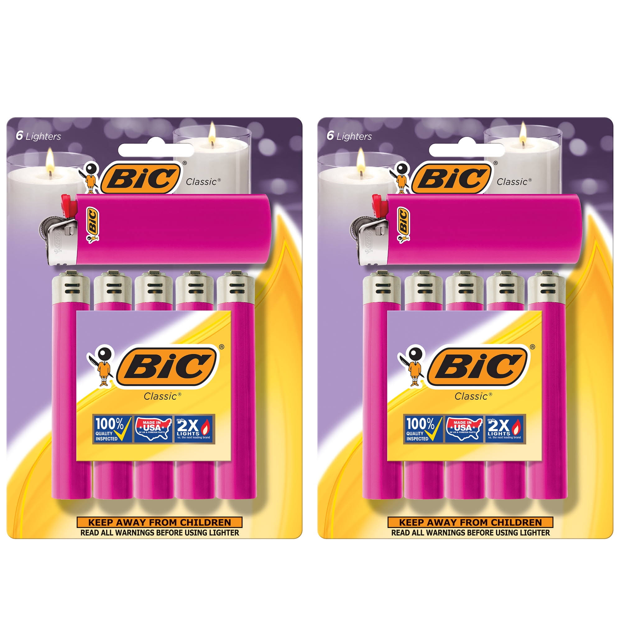 Bic Classic Lighter, Pink, 12-Pack (Packaging May Vary)