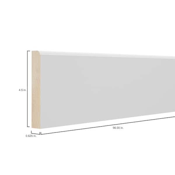 Hampton Bay Designer Series 4.5x96x0.625 in. Base Board Molding in White AMBB-WH