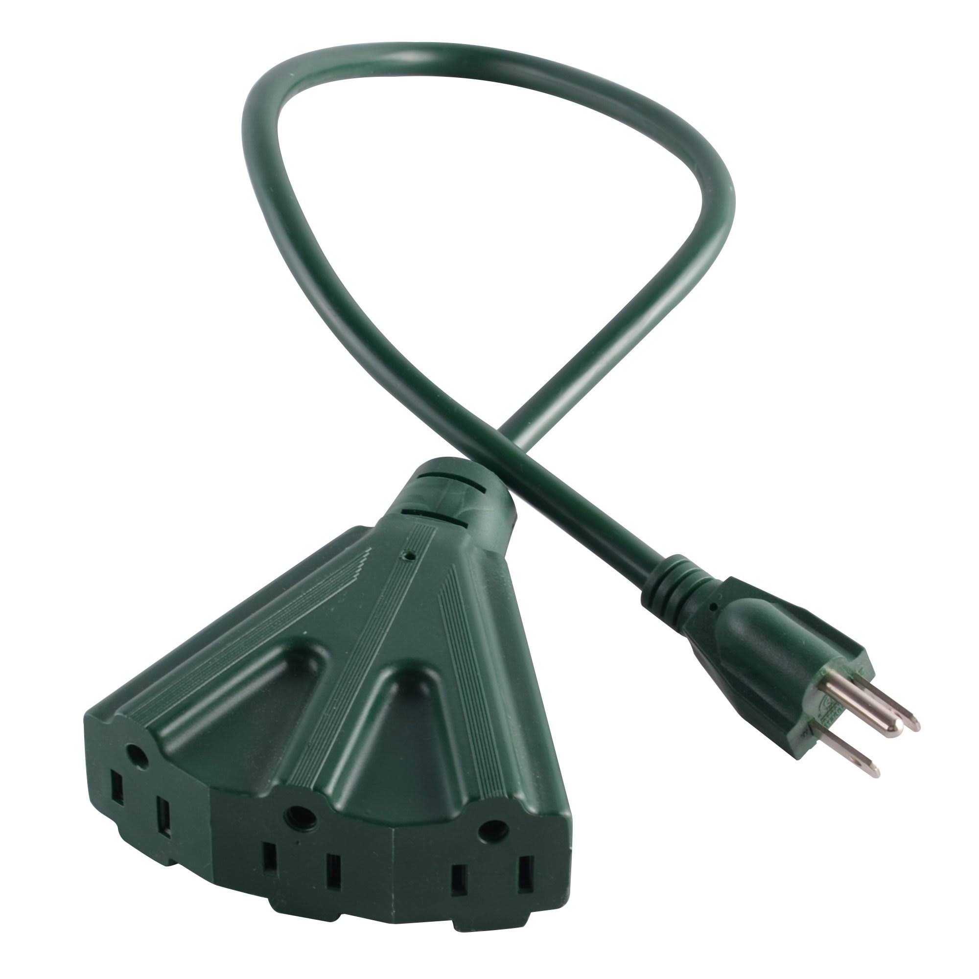 Maxworks 80697 Heavy Duty Indoor/Outdoor Triple Tap 3 ft. Extension Cord-16 Awg/3c-etl Approved
