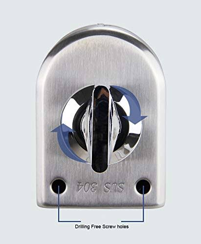 Set of 2 NUZAMAS 304 Stainless Steel Glass Door Locks, Floor Latch Lock, Bolt Ground Lock for Bathroom Toilet Shop Frameless Glass Doors- Half Round
