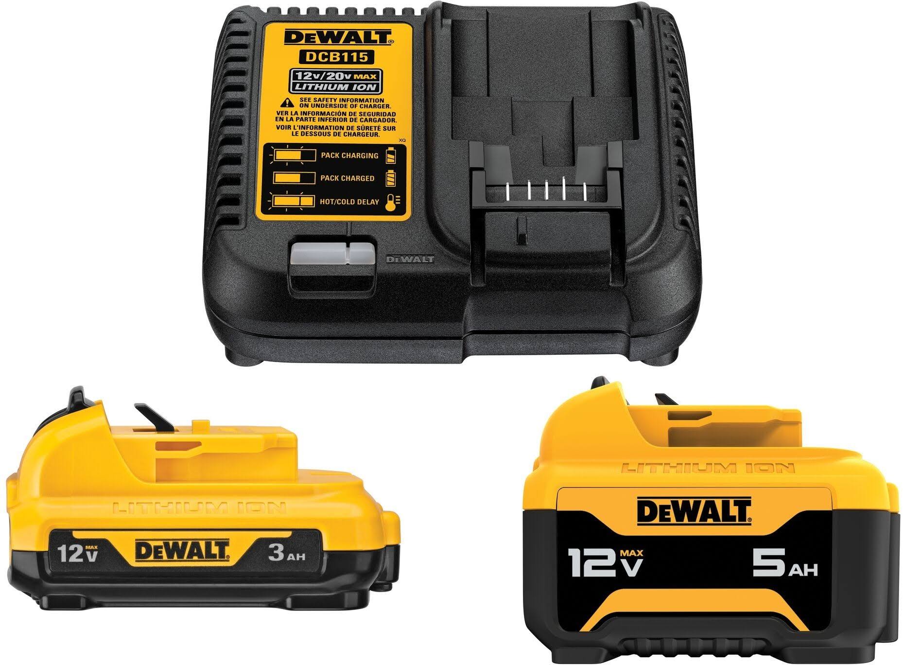 DeWalt DCB135C 12V Starter Kit 3Ah and 5Ah Battery with Charger