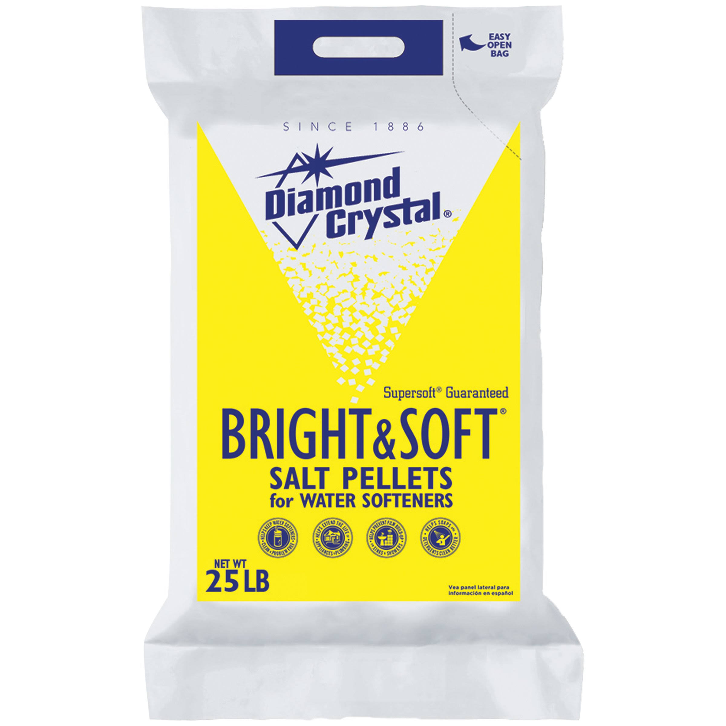 Diamond Crystal Bright & Soft Water Softener Salt Pellets 25 Pound