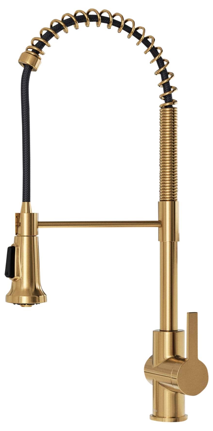Kraus KPF-1691BB Britt Commercial Style Pull-Down Single Handle Kitchen Faucet Brushed Brass