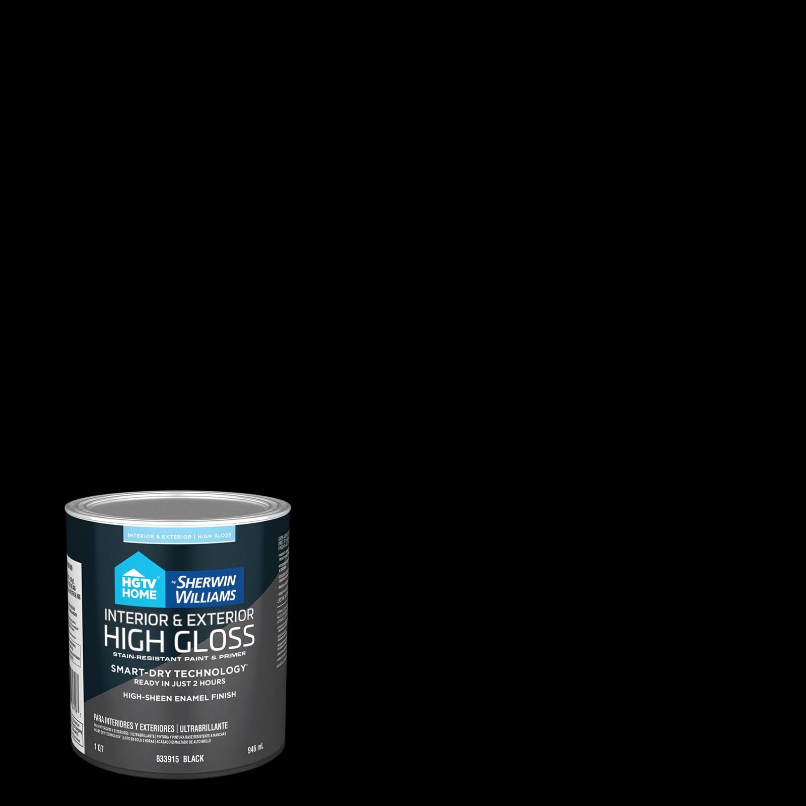 HGTV Home by Sherwin-Williams Black Water-Based Door and Trim Paint (1-quart)