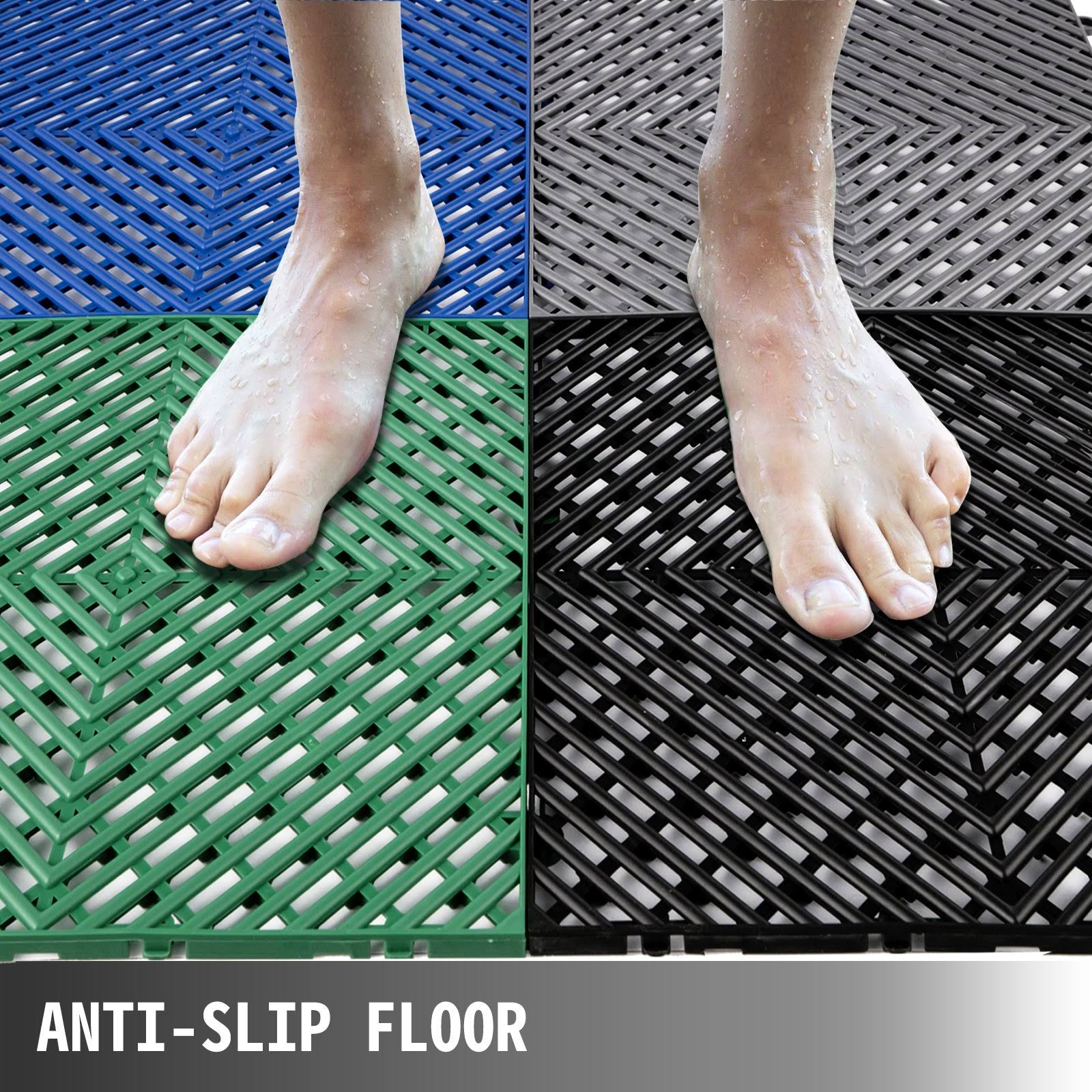 VEVOR Tiles Interlocking 50 Pcs Black Drainage Tiles 12x12x0.5 Inches Deck Tiles Outdoor Floor Tiles Outdoor Interlocking Tiles Deck Flooring for