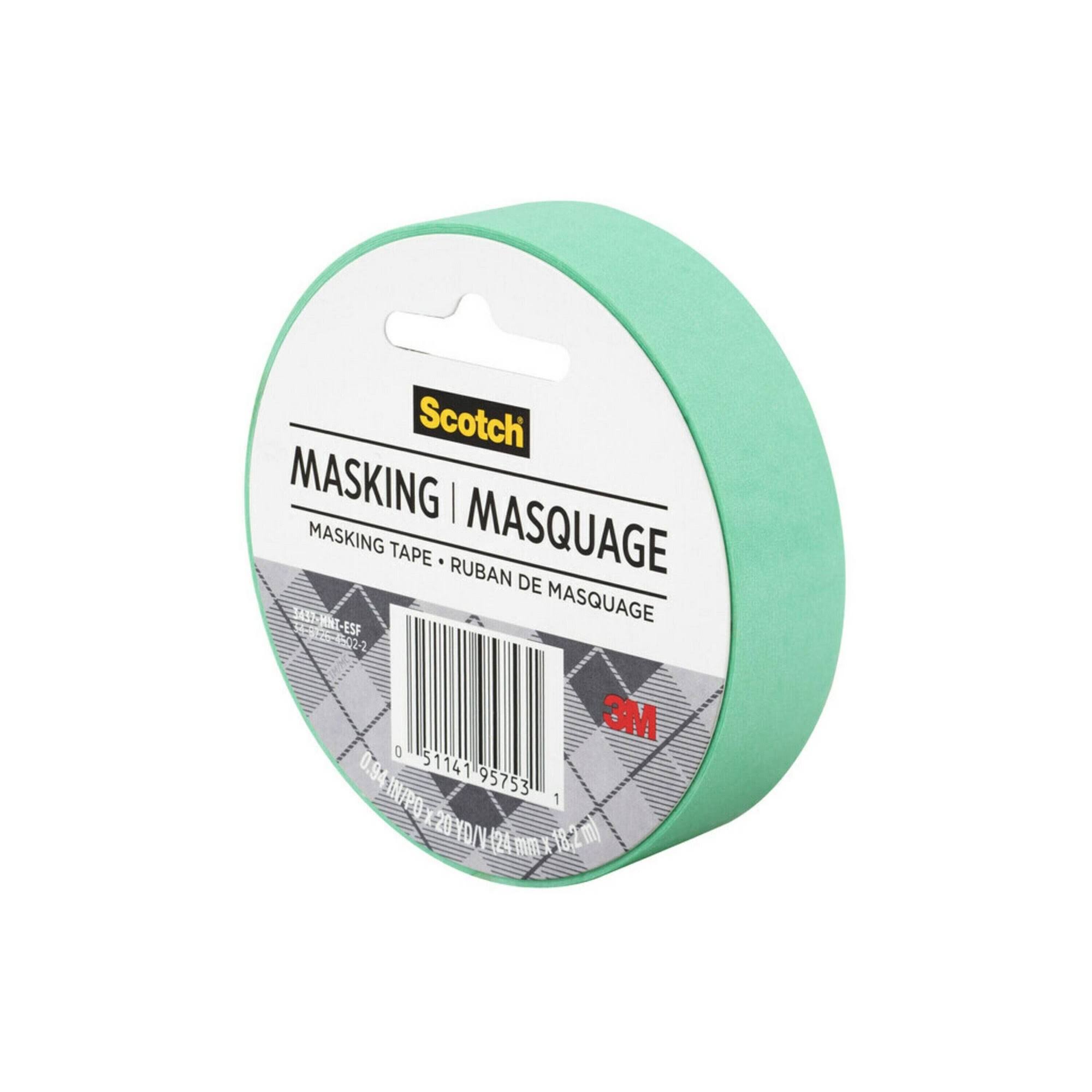 3M Scotch Expressions Masking Tape, Mint, 1