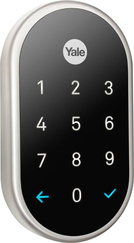 Nest x Yale- Smart Lock Wi-Fi Replacement Deadbolt with App/Keypad/Voice Assistant Access- Satin Nickel