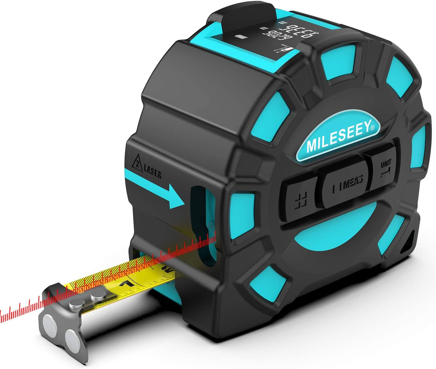 Laser Tape Measure 2-in-1, by RockSeed Rechargeable Laser Measure 131 ft, Tape Measure 16 ft with Multifunctional Buttons, M/In/Ft Unit Switch, HD LCD