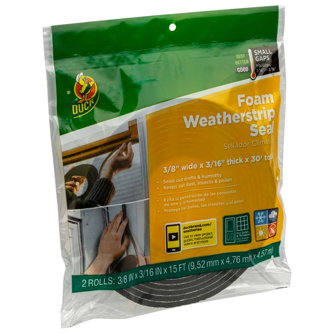 Duck Foam Weatherstrip Seal- Gray- 2 Pack
