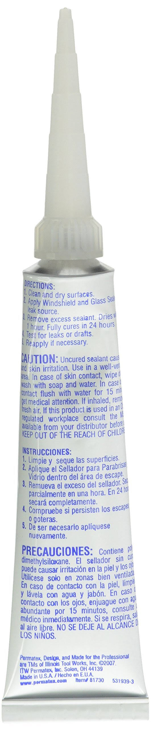 Permatex 81730 Flowable Silicone Windshield and Glass Sealer 1.5 oz.
