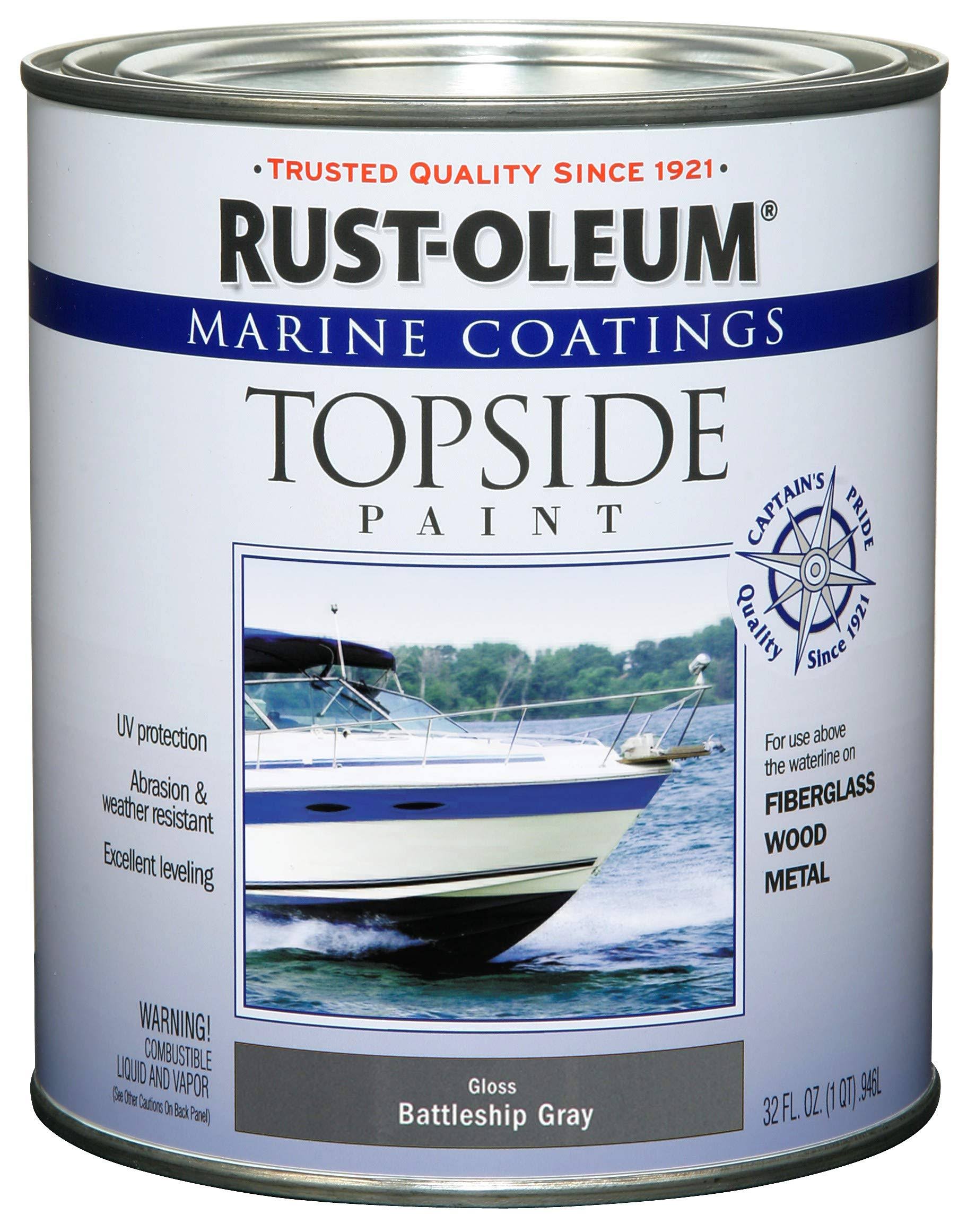 Rust-Oleum 207005 Marine Topside Paint Battleship Gray 1-Quart