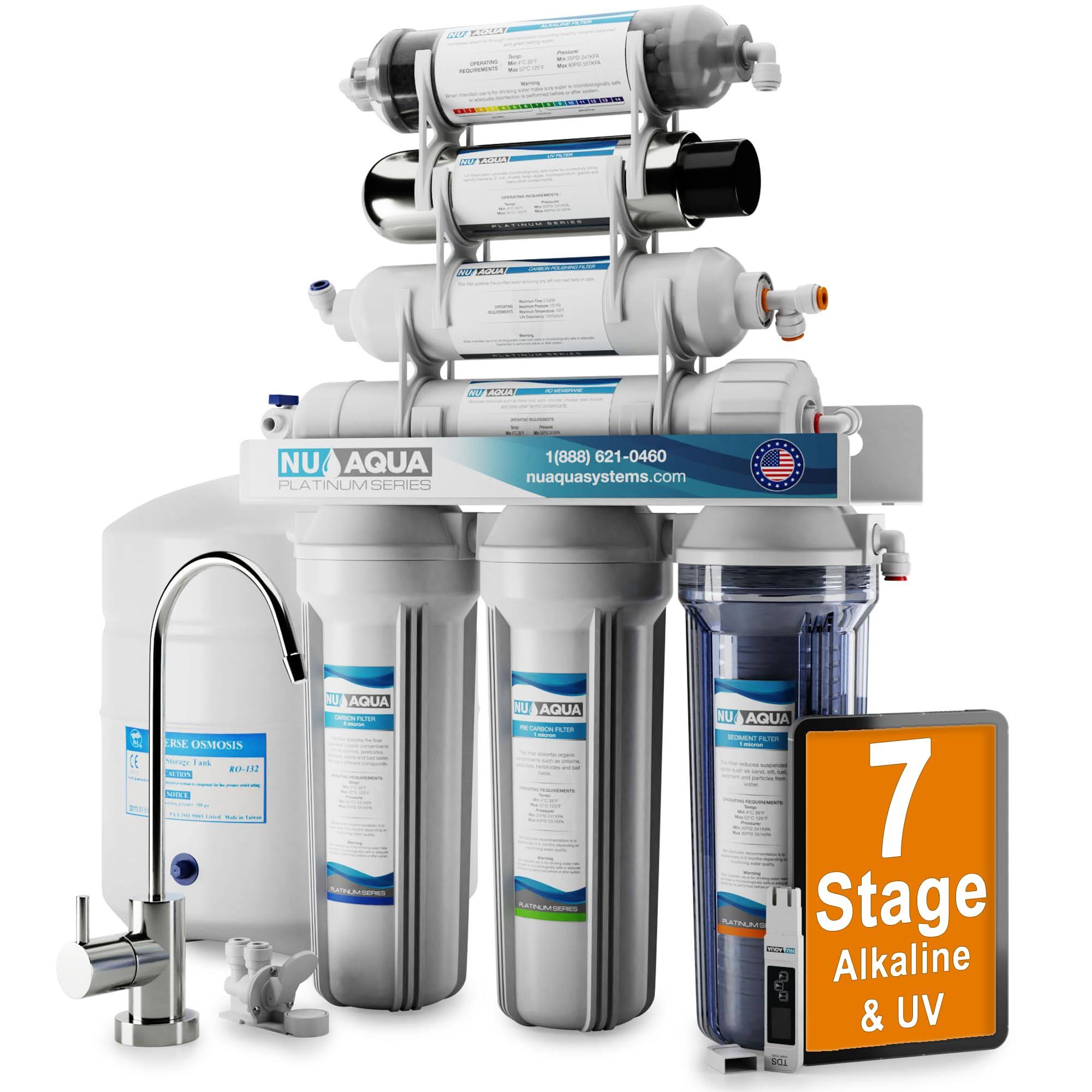 Nu Aqua Platinum Series 7 Stage Alkaline and UV Ultraviolet 100gpd RO System