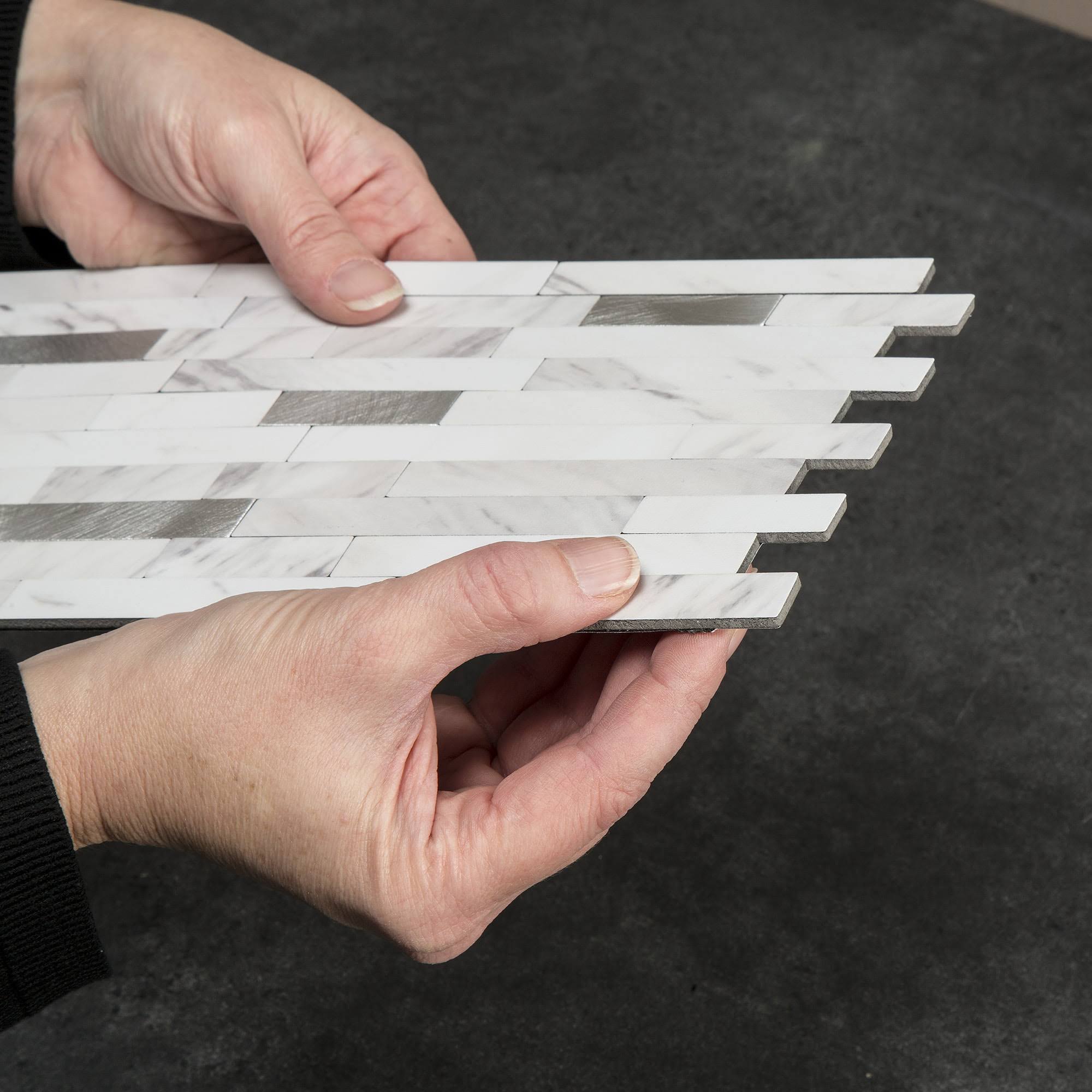 Aspect Collage 0.1875-in x 12-in Marble Shine Backsplash Panels