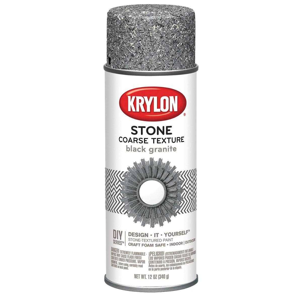 Krylon Coarse Stone Aerosol Spray 12oz-Black Granite