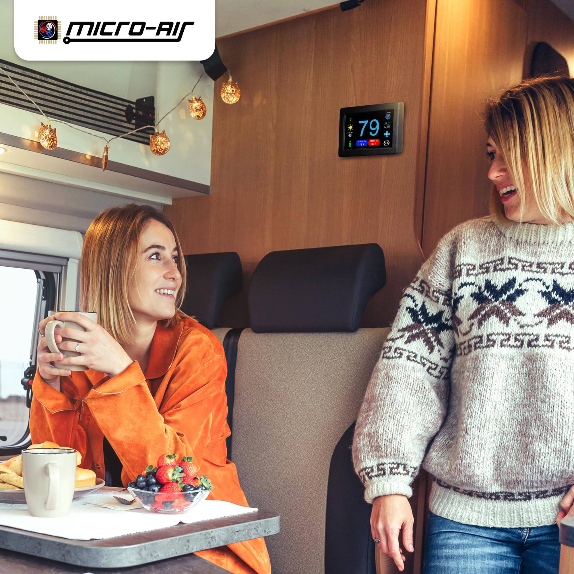 Micro-Air EasyTouch RV Thermostat, Wireless & Digital, WiFi & Bluetooth Function, Compatible w/Dometic, Coleman, Atwood, GE, Great for Outdoor RV