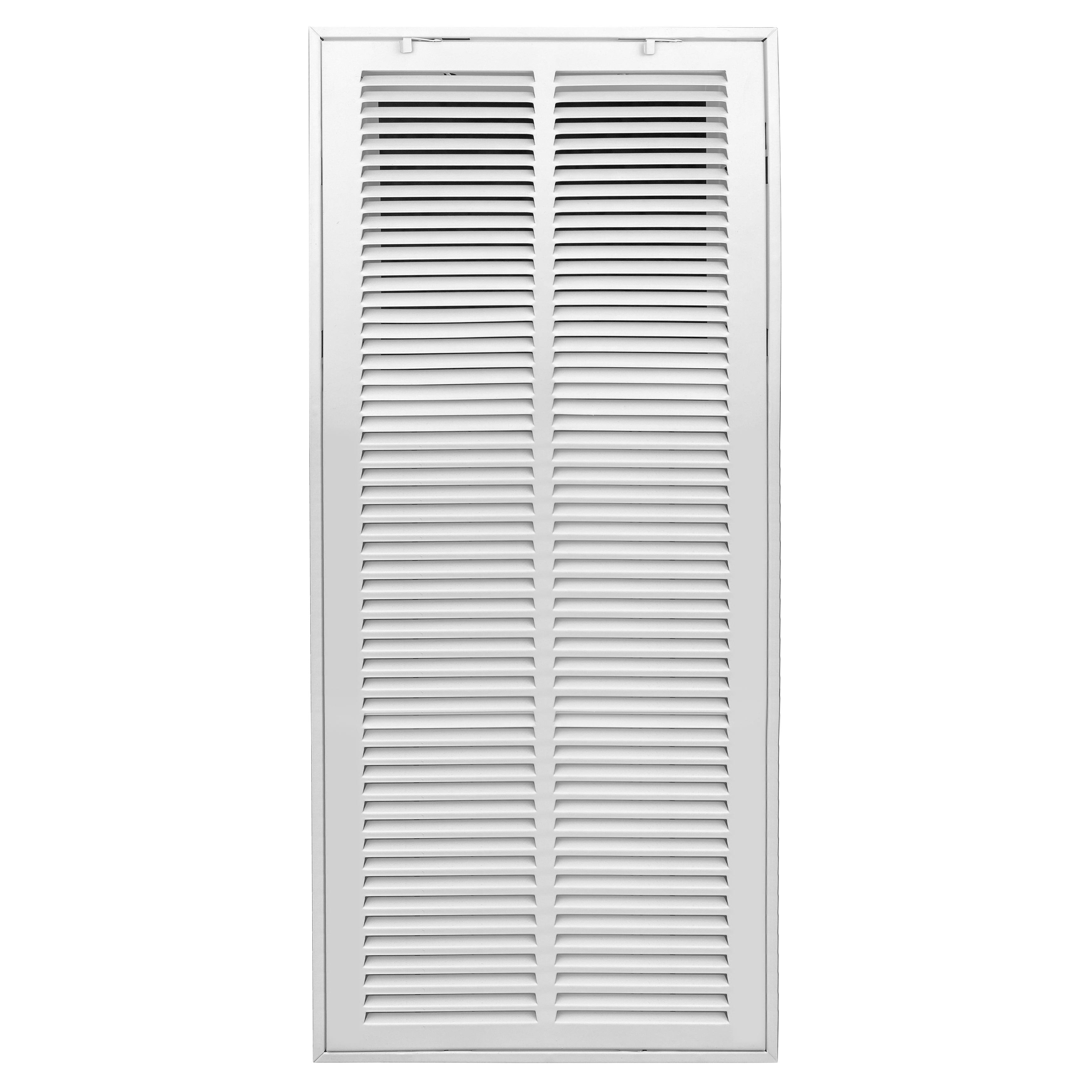 14 inch x 30 inch Steel Return Air Filter Grille [Removable Face/Door] for 1-Inch Filters HVAC Duct Cover Grill, White | Outer D