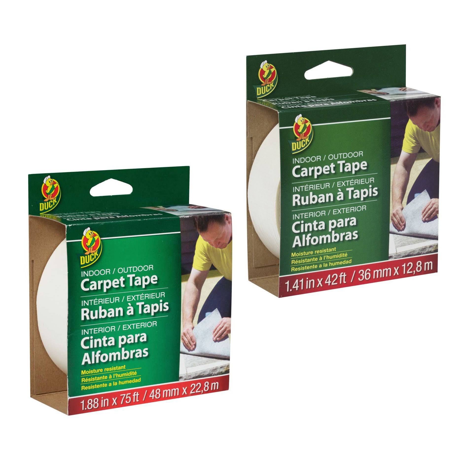 Duck 1.88 in. W x 75 ft. L Carpet Tape White