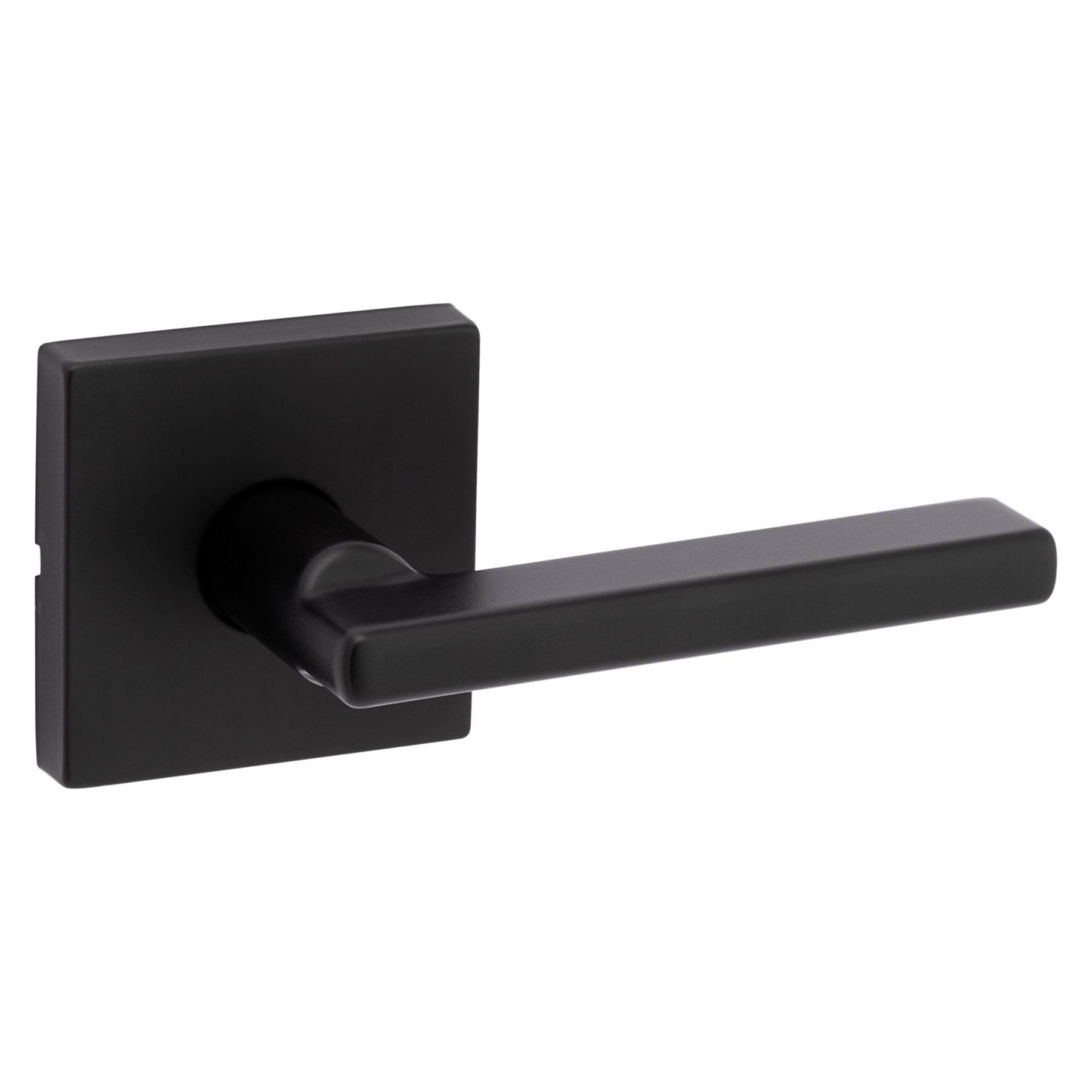 Kwikset Halifax Square Matte Black Hall/Closet Passage Door Lever
