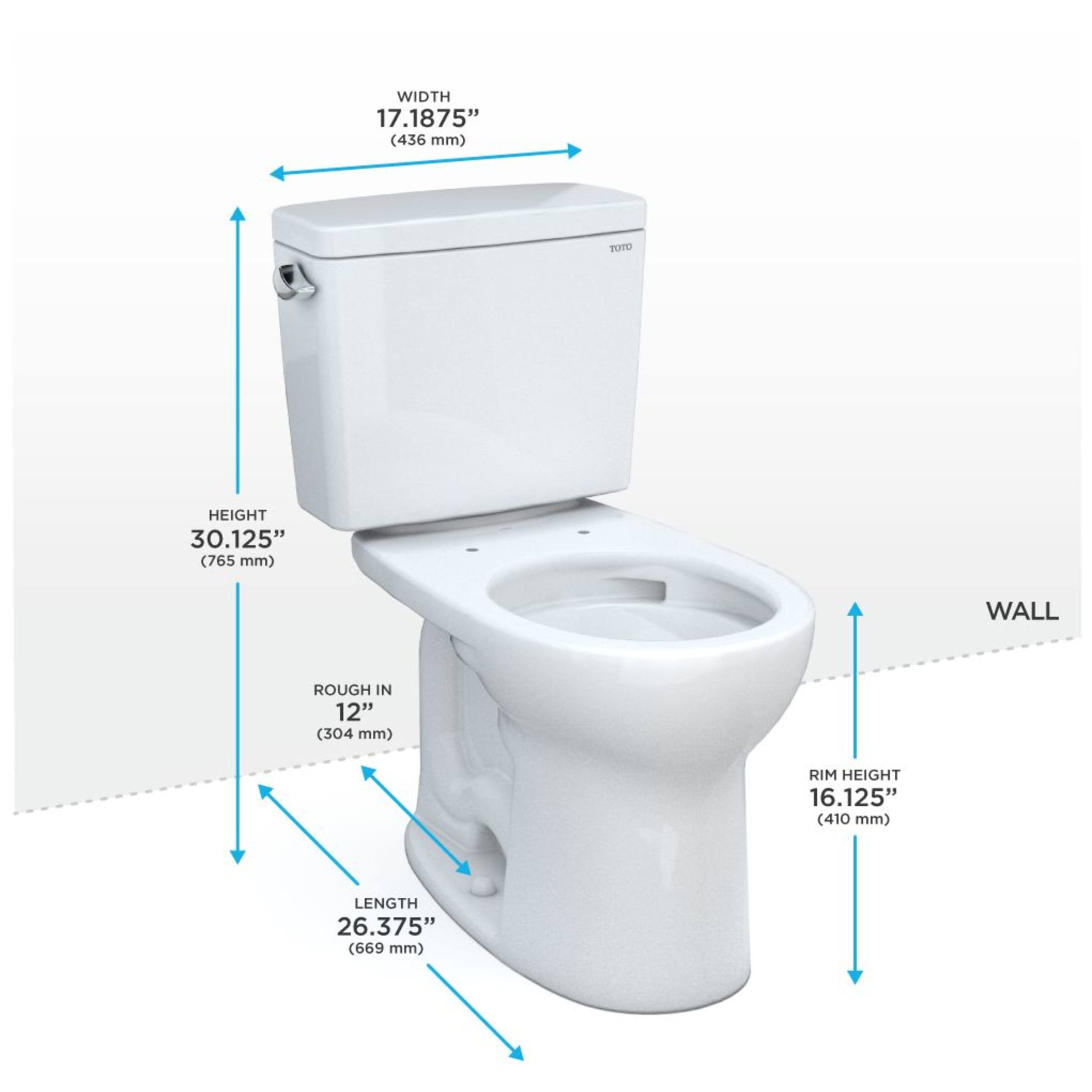 Toto CST775CSFG#12 Drake Two-Piece Round 1.6 GPF Universal Height Tornado Flush Toilet with CeFiONtect , Sedona Beige