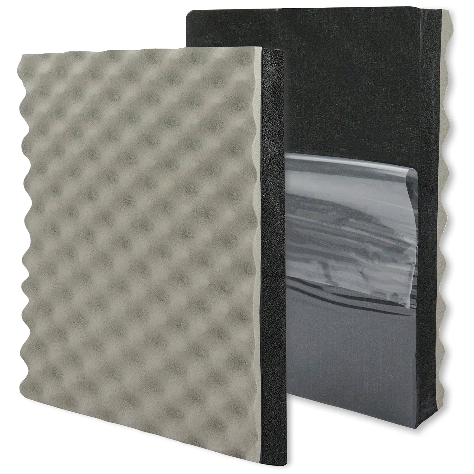 BXI Soundproofing Closed Cell Foam- 2 Pack Self-Adhesive 16'' x 12'' x 1.8'' Thickened Egg Crate Sound Proof Foam- Acoustic Foam Panels Great for