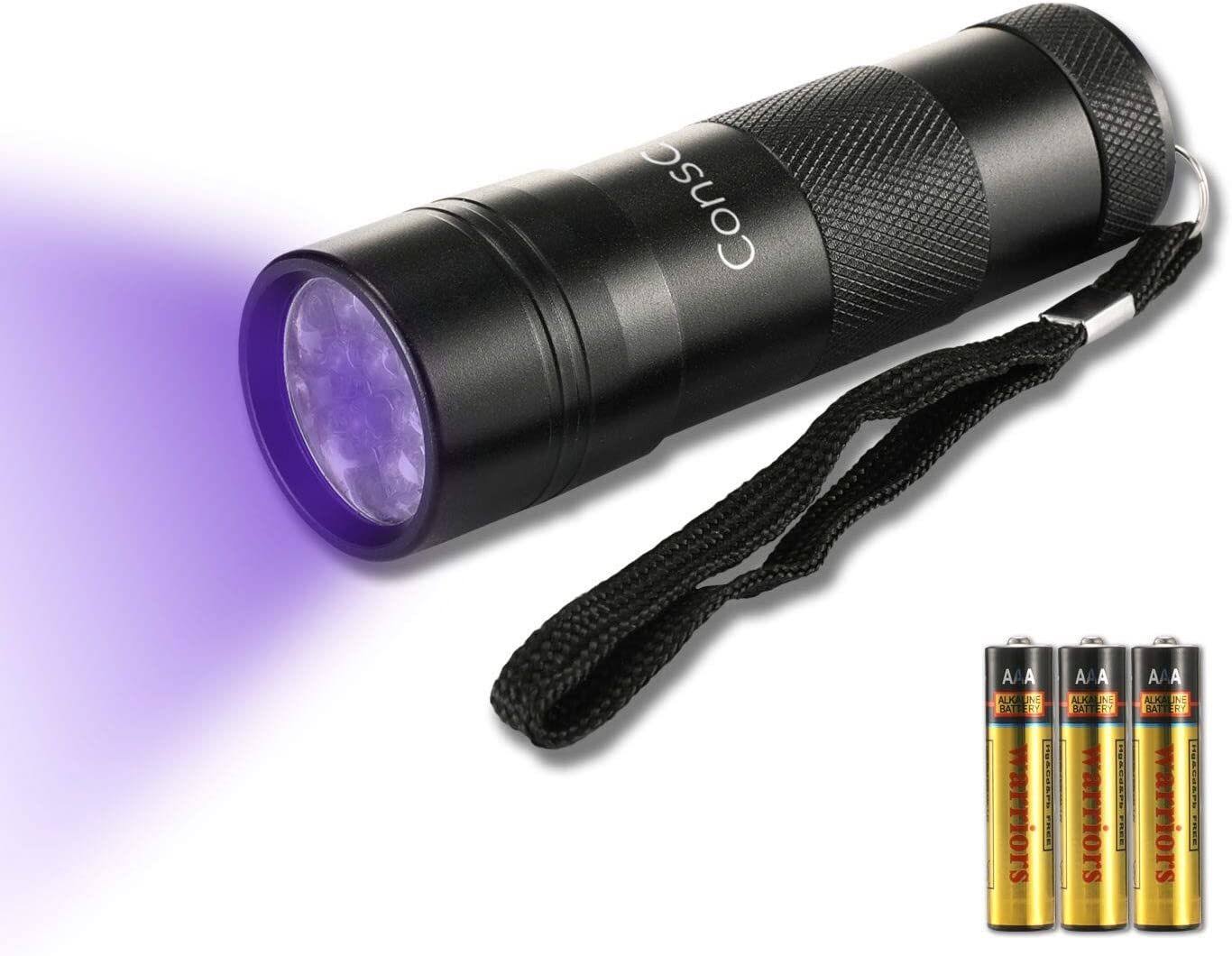 UV Flashlight 12 LED Black Light 395nm Ultra Violet Blacklight Detector Torch