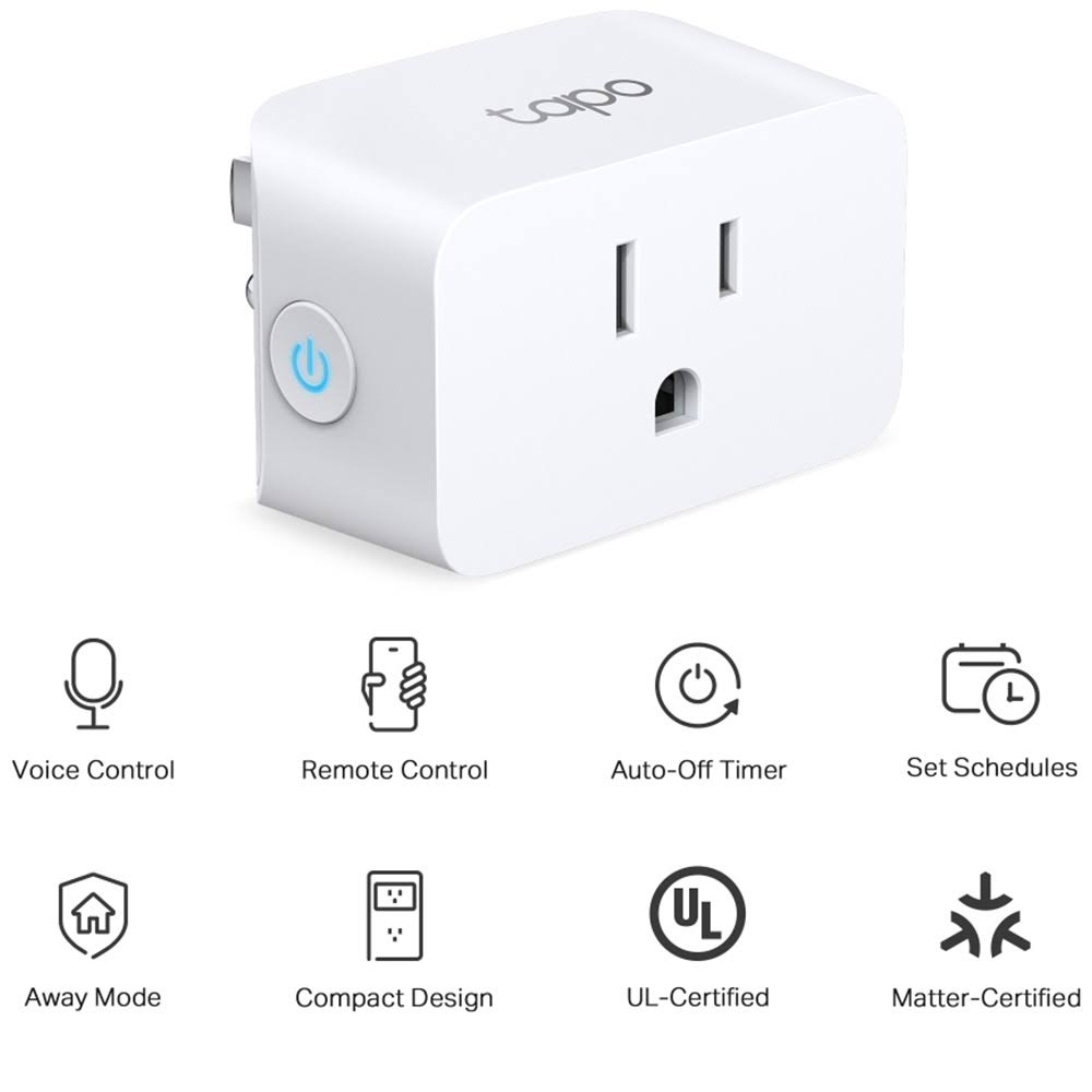 TP-Link- Tapo Smart Wi-Fi Plug Mini with Matter- White