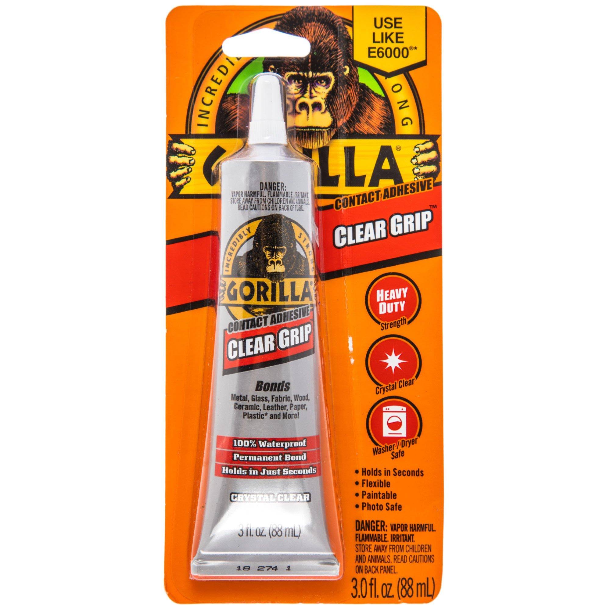 Gorilla Clear Grip Contact Adhesive, 3 oz.