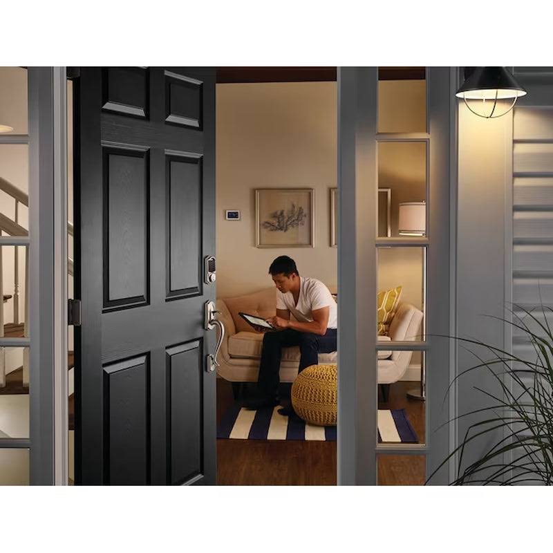 Schlage BE469NX-CAM Connect Camelot Touchscreen Electronic Deadbolt with Built-in Alarm and Z-Wave Plus Technology Satin Nickel Deadbolt Keyless Entry