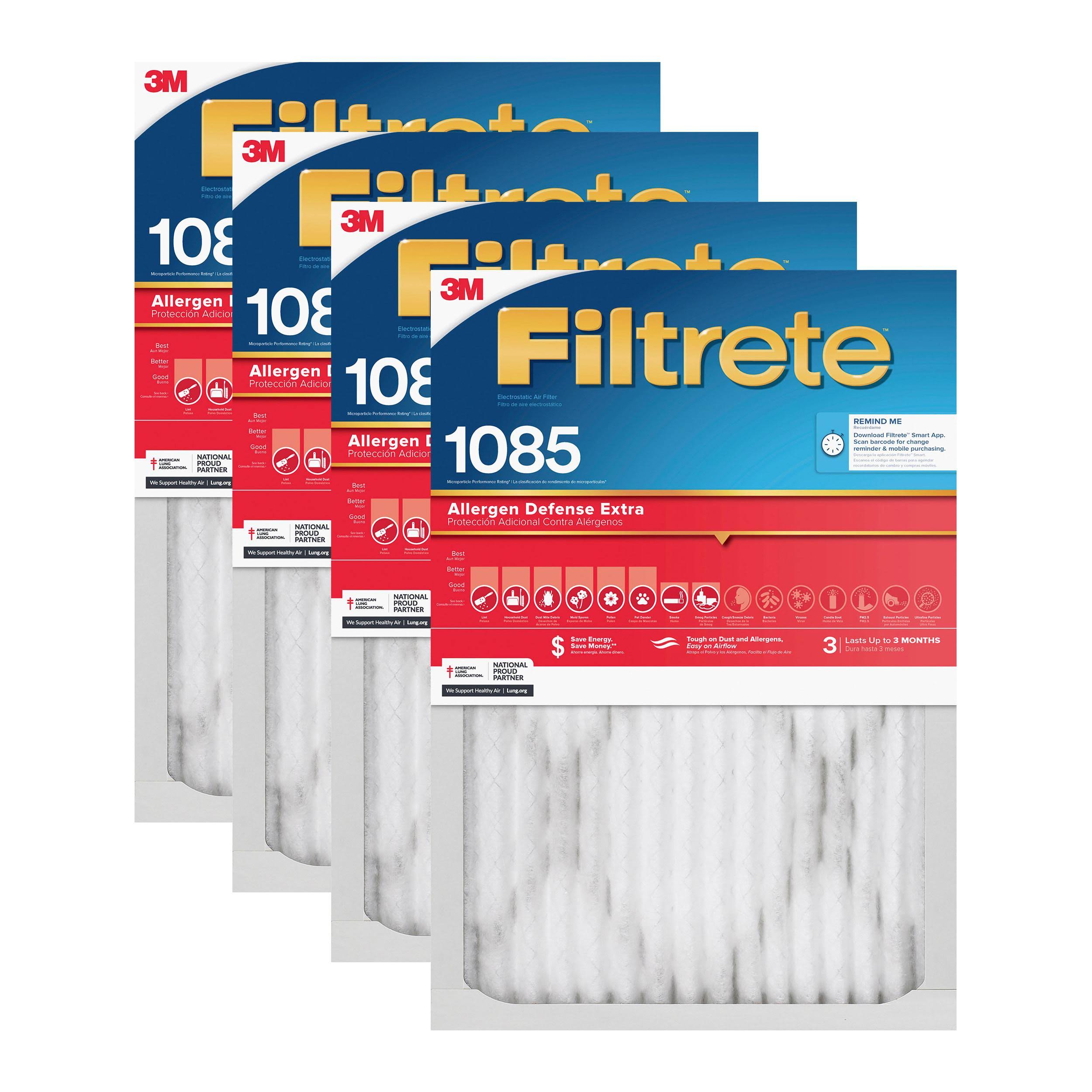 Filtrete 14-in x 20-in x 1-in 1085 MPR Allergen Defense Extra 4-Pack Electrostatic Pleated Air Filter | 1205-4