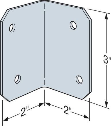 Simpson Strong-Tie ML23Z 2-in x 3-in 12-Gauge Galvanized Steel Angle