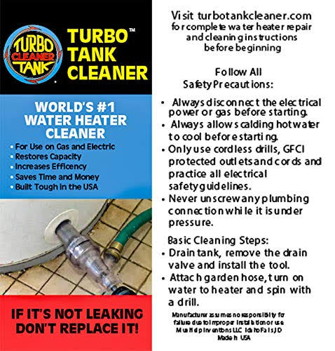 Turbo Tank Cleaner- Water Heater Hard Water Sediment DIY Cleaning Tool