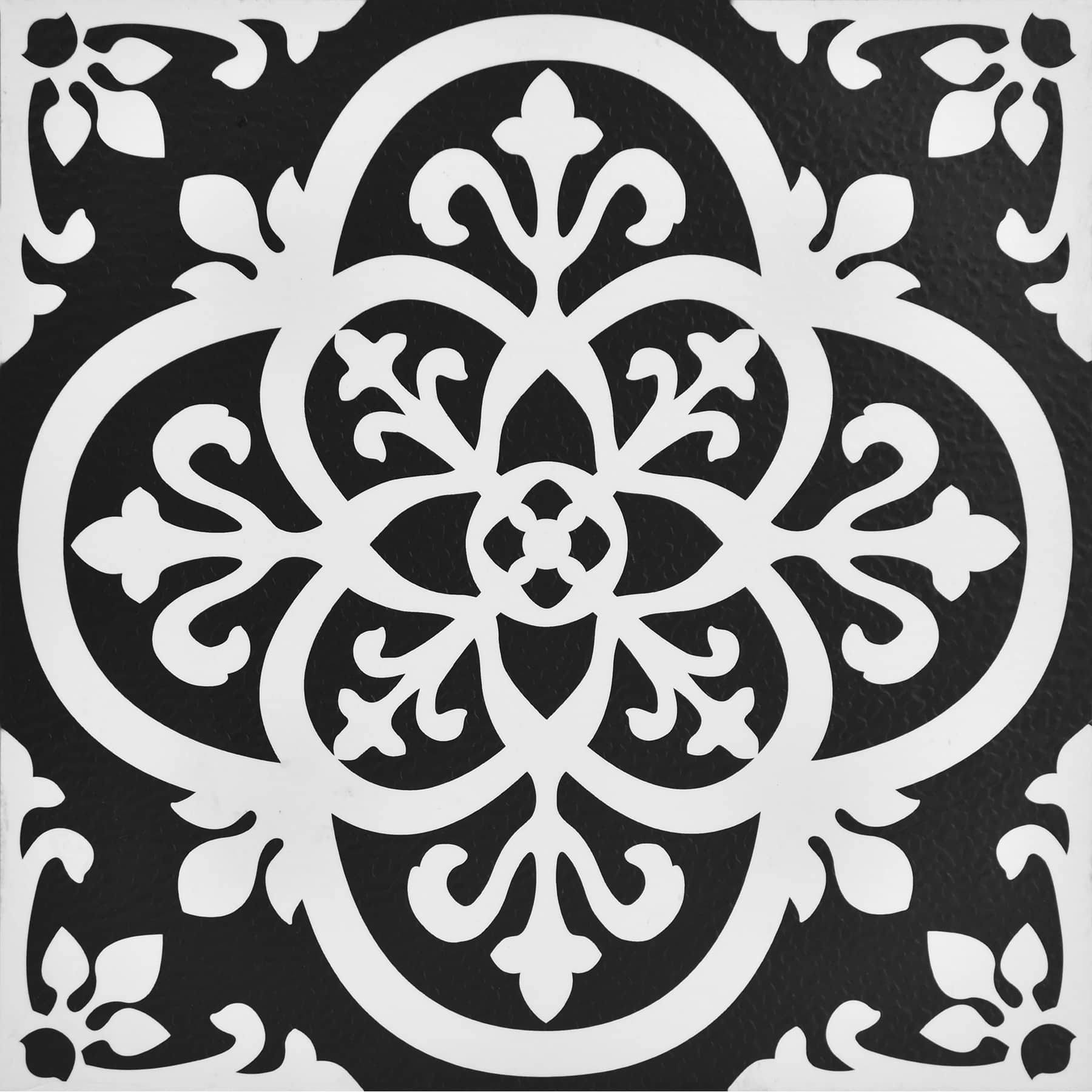 FloorPops Gothic Peel & Stick Floor tiles, Black