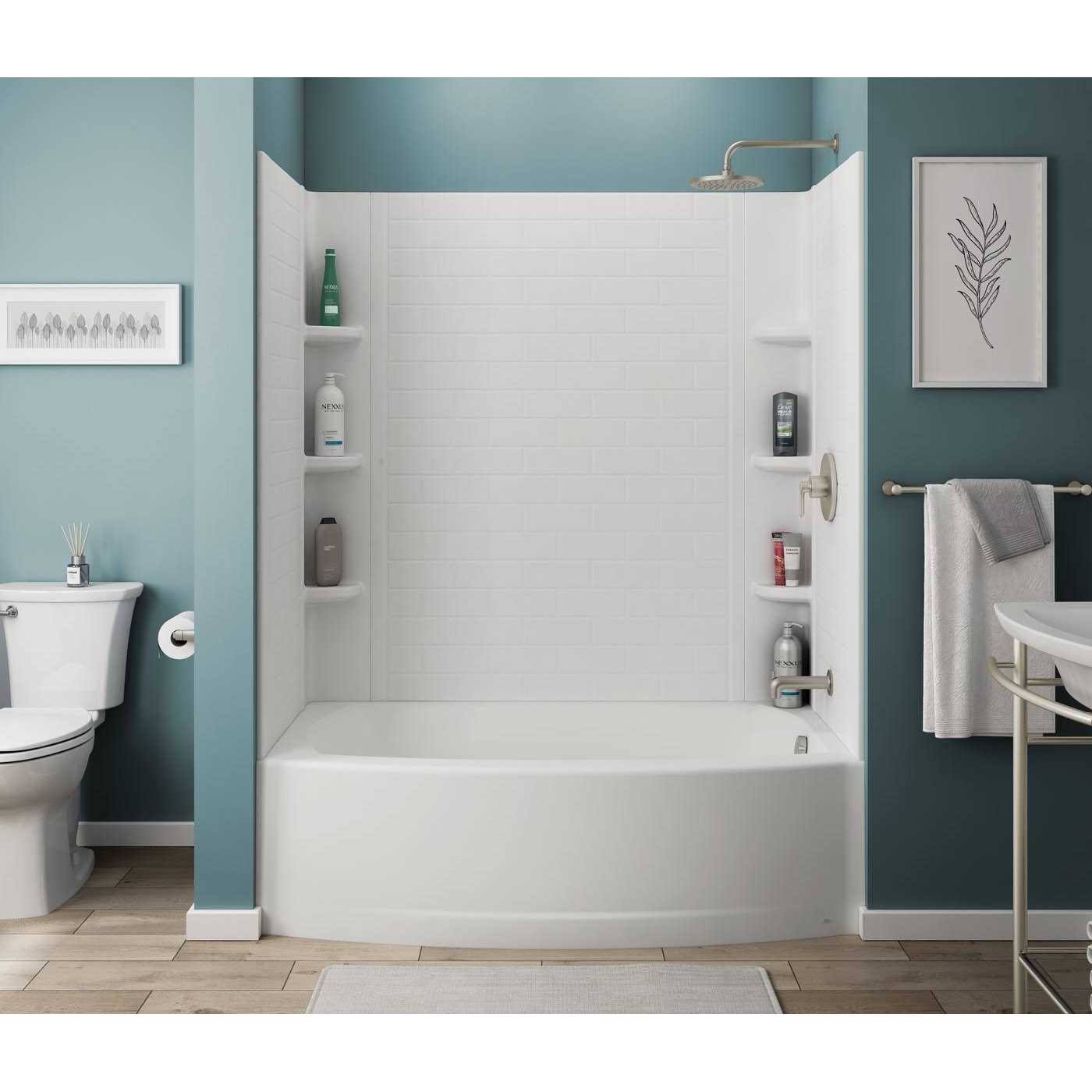 American Standard Elevate 30-in x 60-in Arctic White 3-Piece Bathtub Wall Panel Kit | 2947BWT60.011