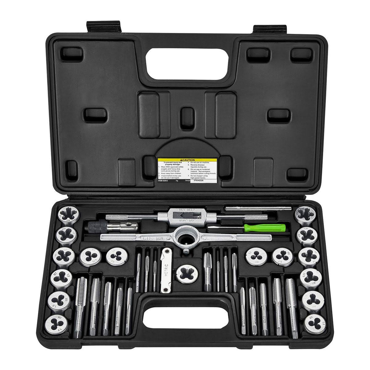 Pittsburgh Tools 62832 40-Piece Carbon Steel Tap & Die Set