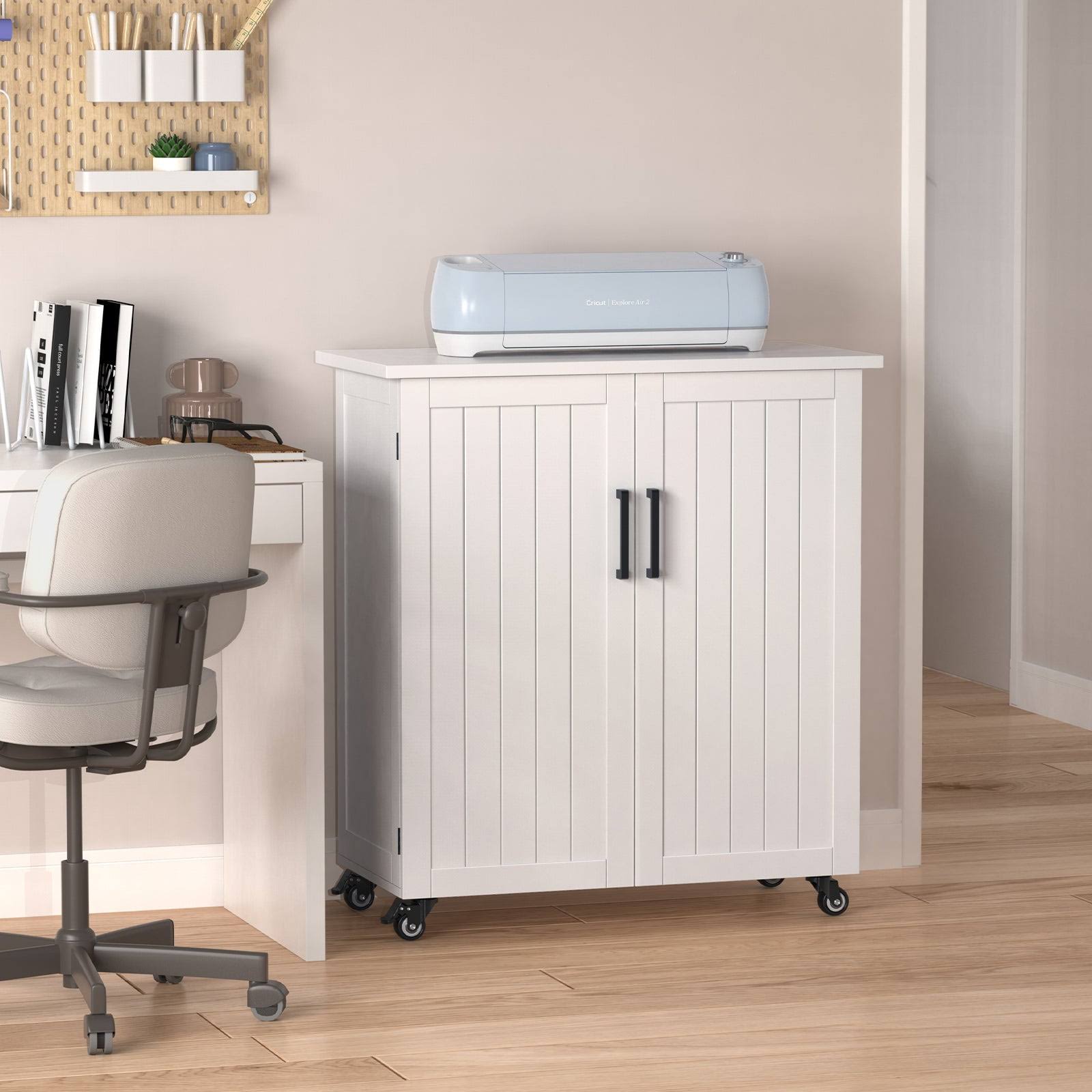 Gdlf Craft Cart Compatible with Cricut Machine Cricut Table with Storage Cabinet Rolling Cricut Cart Furniture with Drawers Designed for Cricut