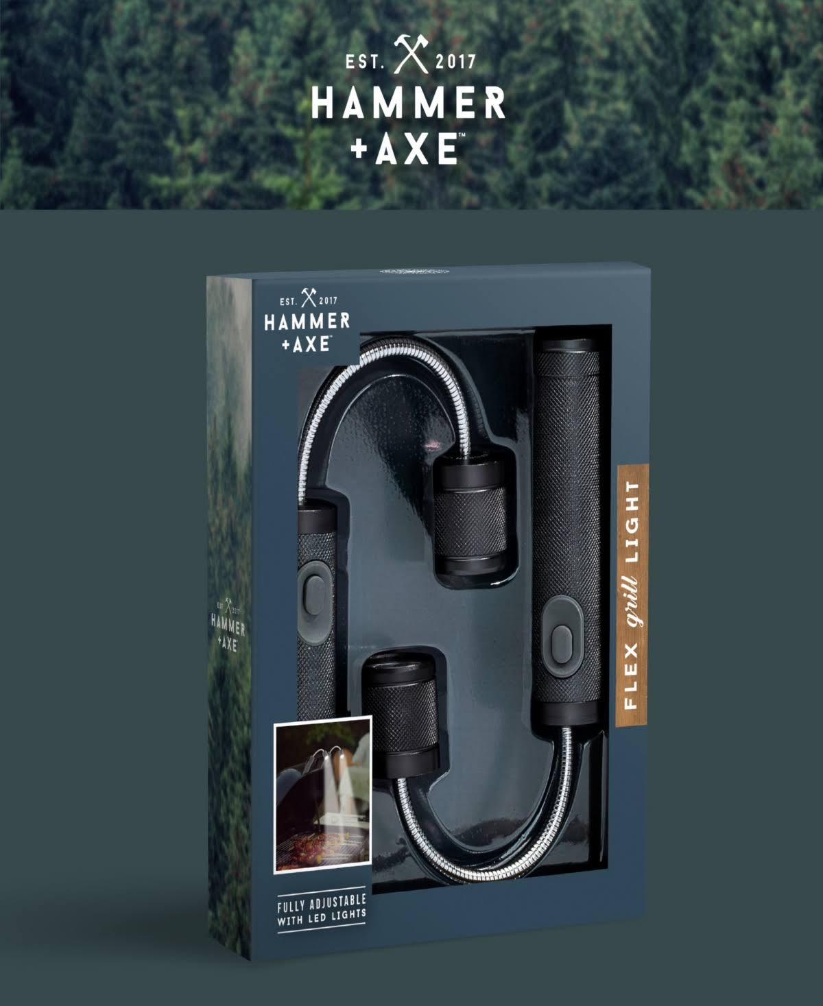 Hammer + Axe Adjustable Clip-On LED Flex Grill BBQ Light