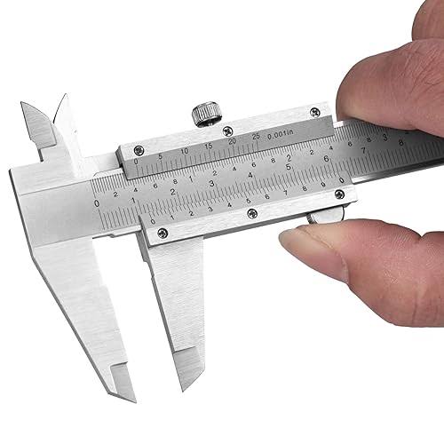 6 inch/150mm Stainless Steel Vernier Caliper Micrometer Durable Stainless Steel Measuring Tool Caliper for Precision Measurements