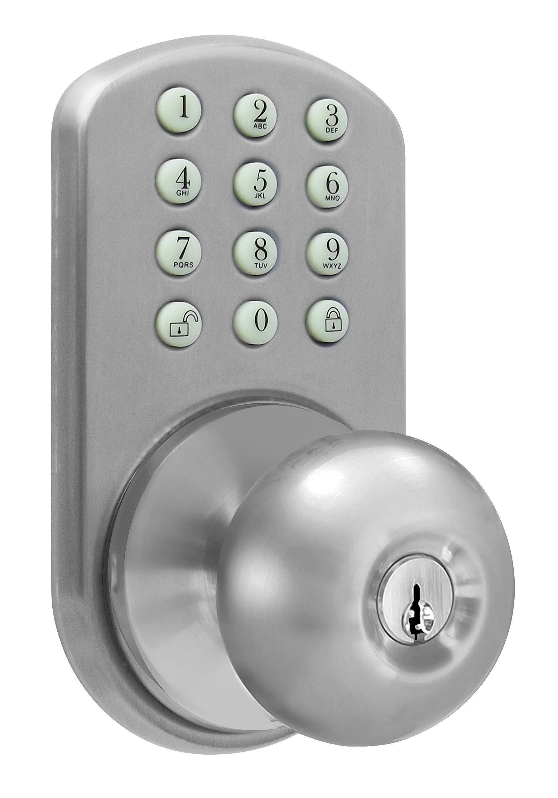 Milocks TKK-02SN Electronic Door Knob Satin Nickel