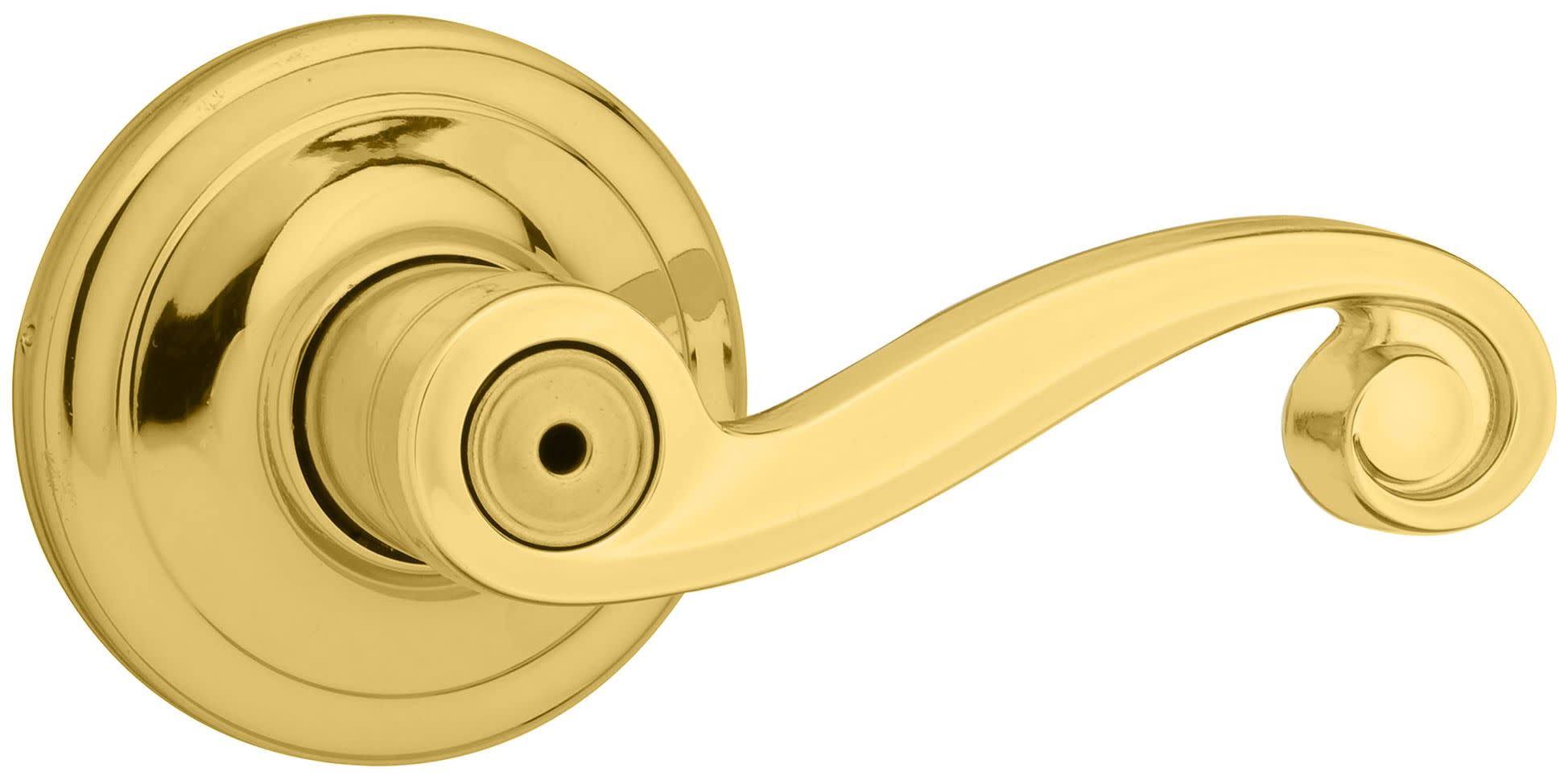 Kwikset 730LL Lido Privacy Door Lever Set- Polished Brass