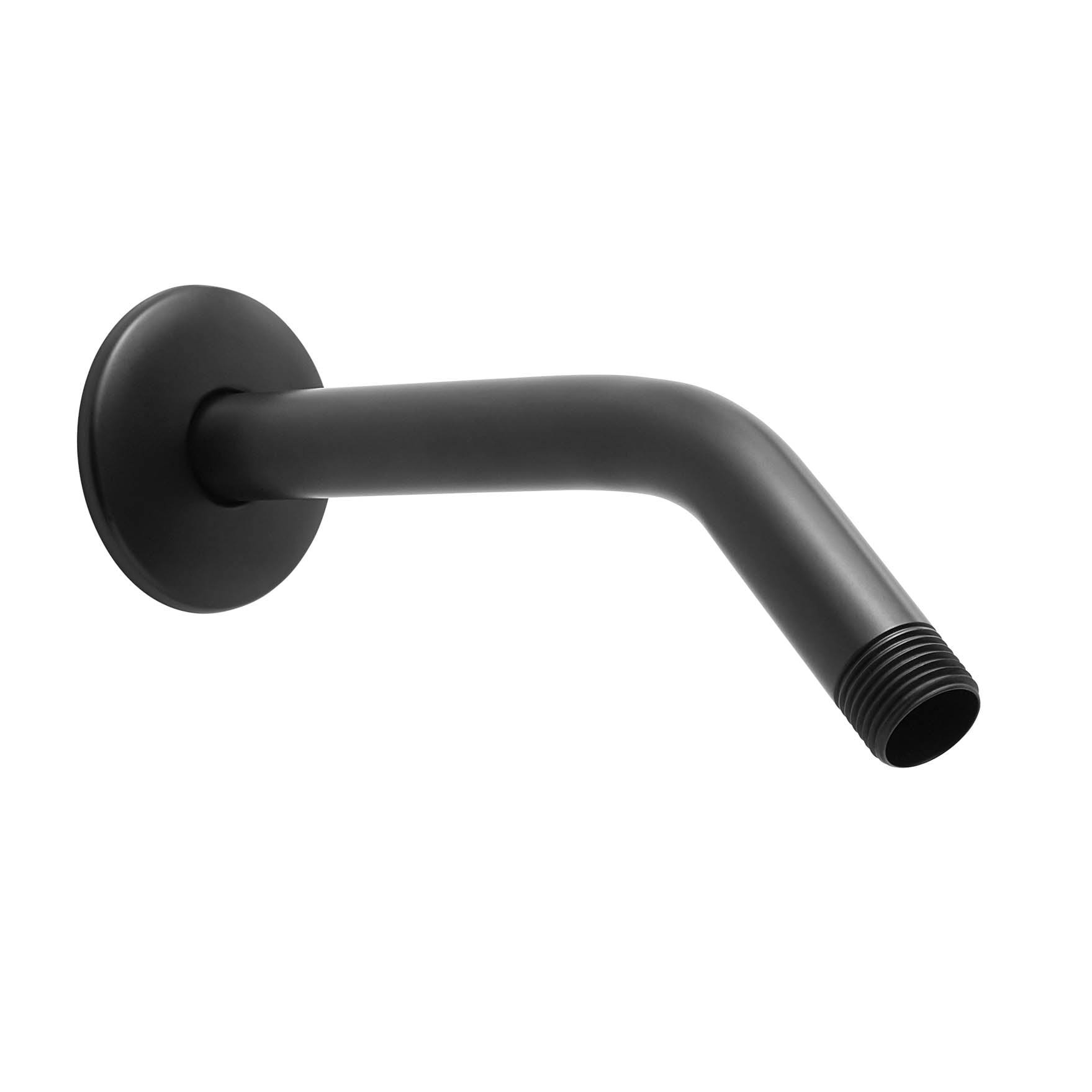 Mainstays Shower Arm & Flange Stainless Steel Pipe- Matte Black- 8 in