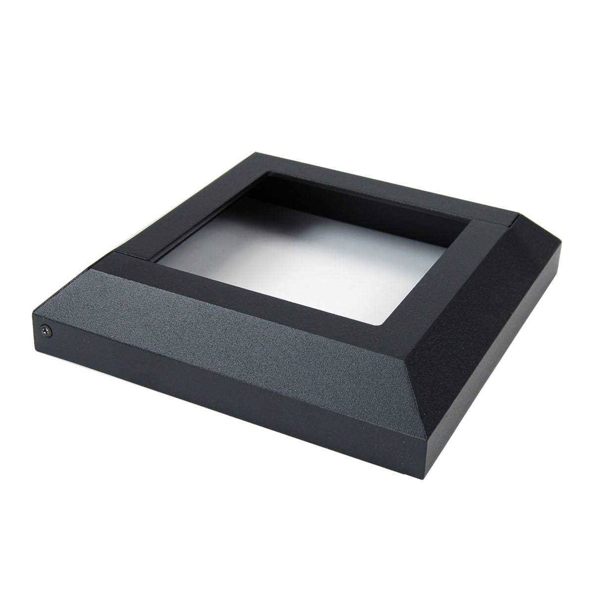 Accents 3.5 in. x 3.5 in. Gloss Black Aluminum Deck Post Base Cover