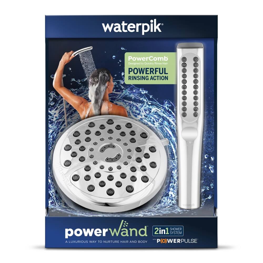 Powerwand Spa System with PowerPulse Massage Chrome- Waterpik