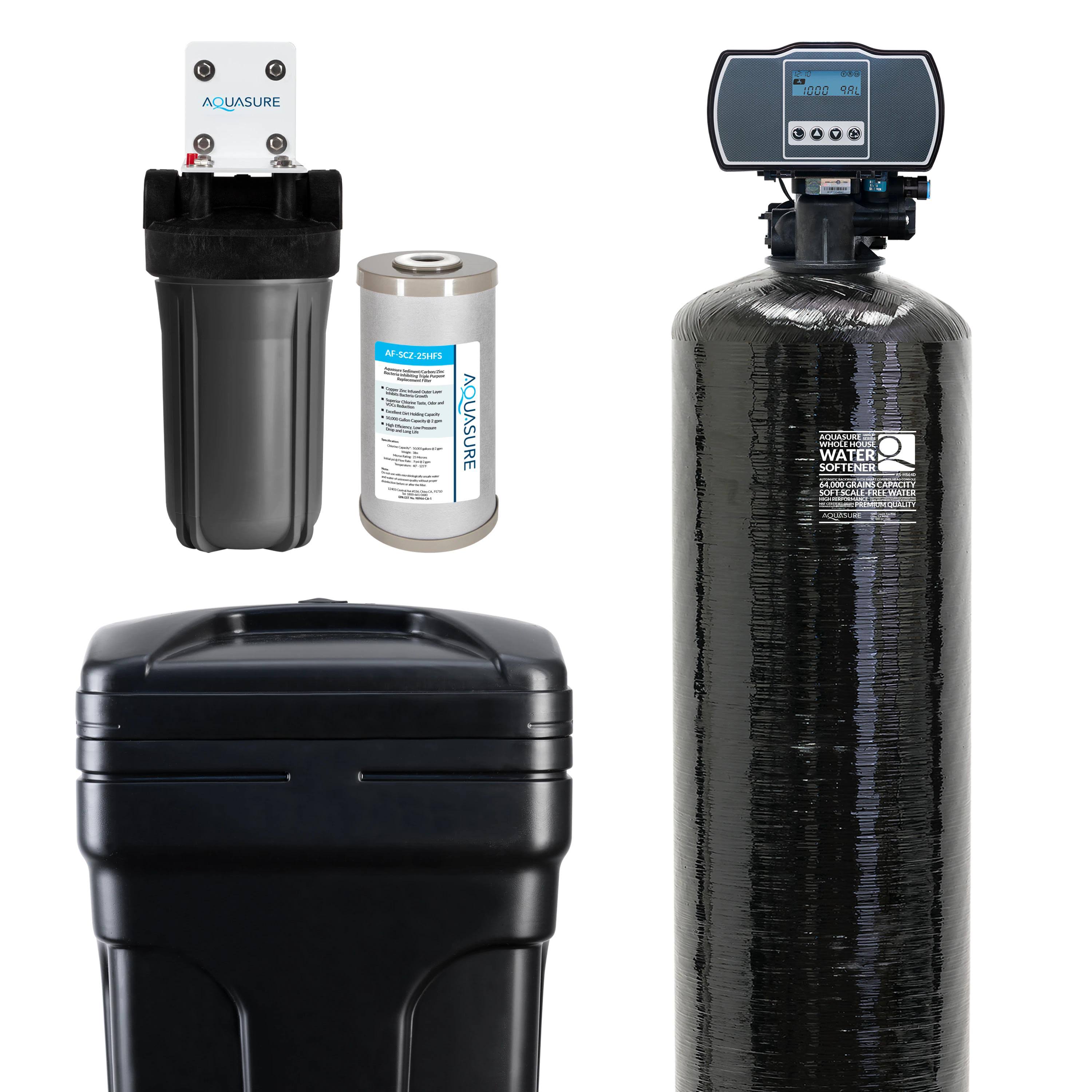 Aquasure 64,000 Grains Water Softener w/Aquatrol Digital Head and 10