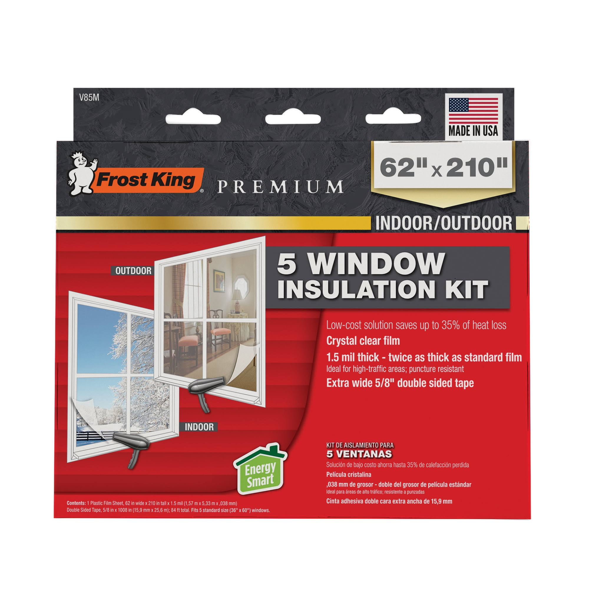 Frost King V85M Window Insulation Kit, 62 inch x 210 inch