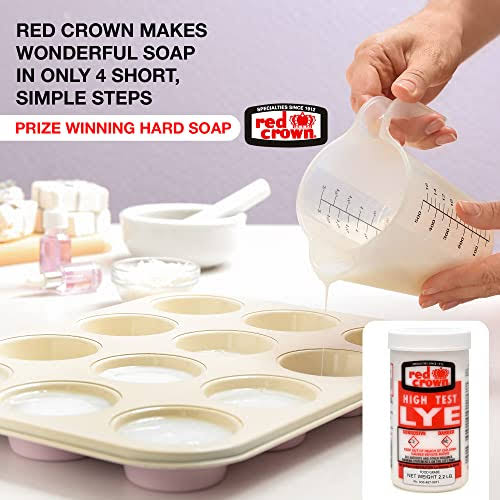 The Boyer Lye for Soap Making, Sodium Hydroxide Pure High Test Lye Food Grade, Caustic Soda, Drain Cleaner and Clog Remover, 2 Pack 2.2 lbs