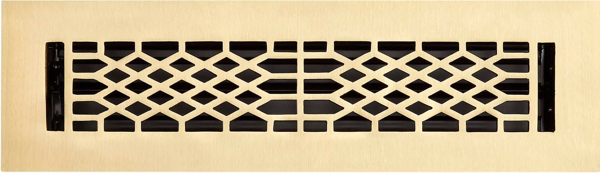 Metal Floor Register Signature Hardware Brushed Brass 2.25