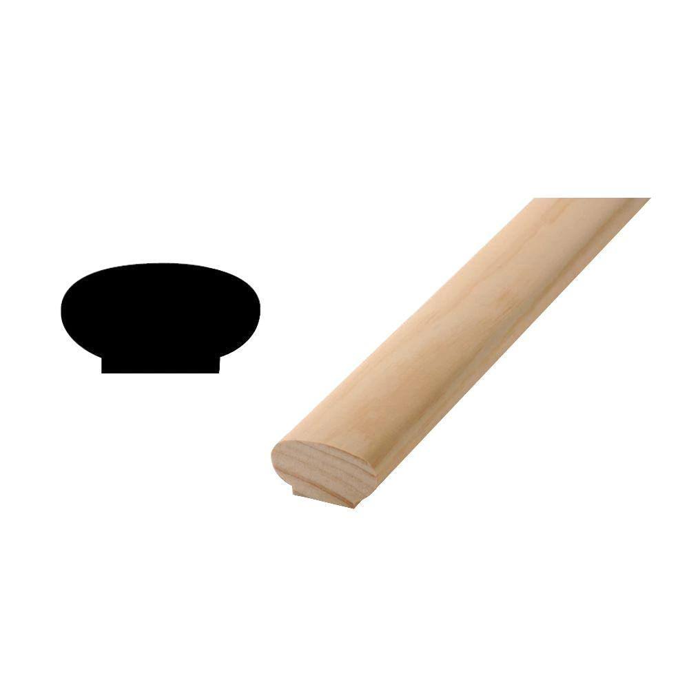 WG 1203 1-1/4 in. x 2-1/4 in. x 96 in. Solid Pine Handrail 10004439