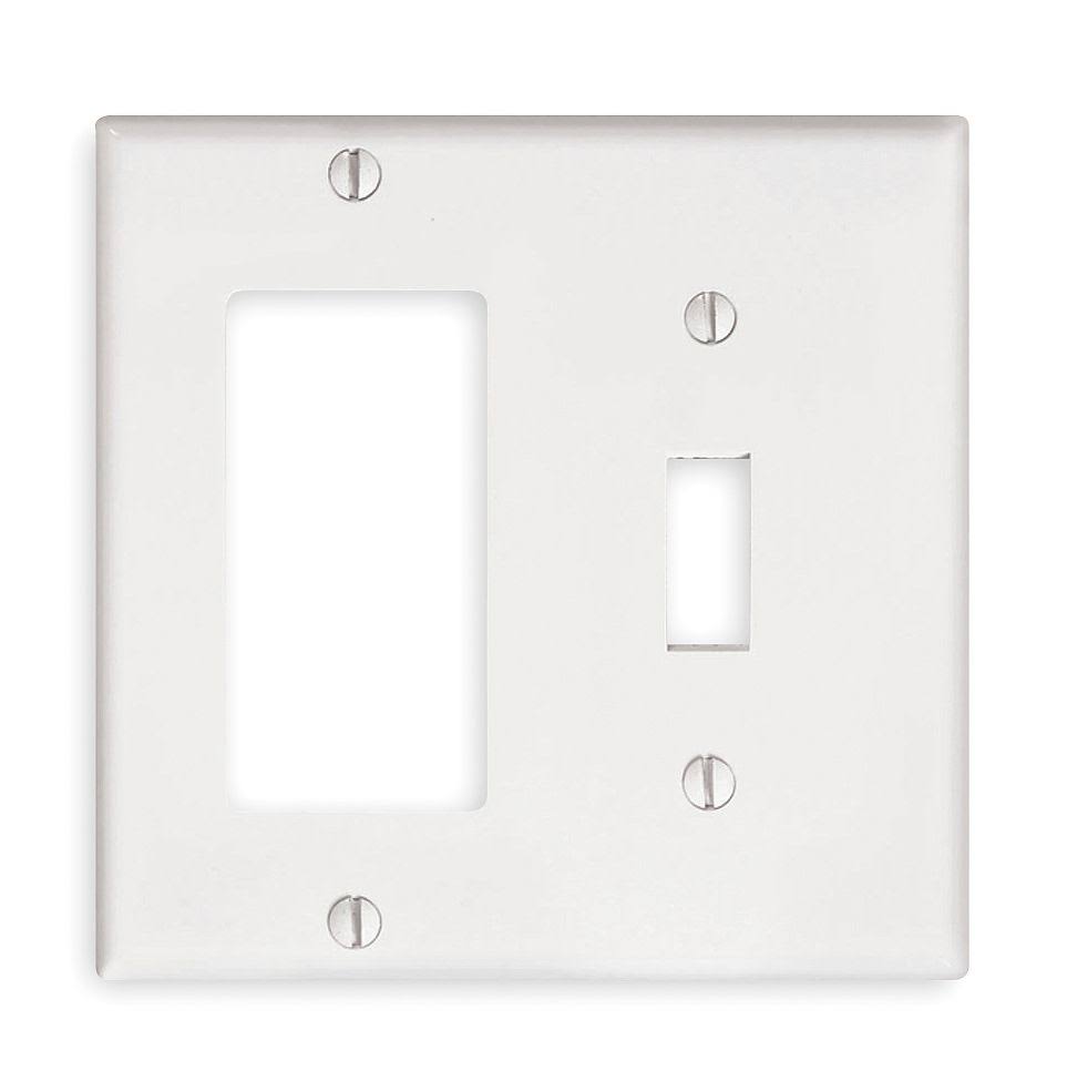 Levtion Decora 2 Gang Wallplate, White, Standard Size