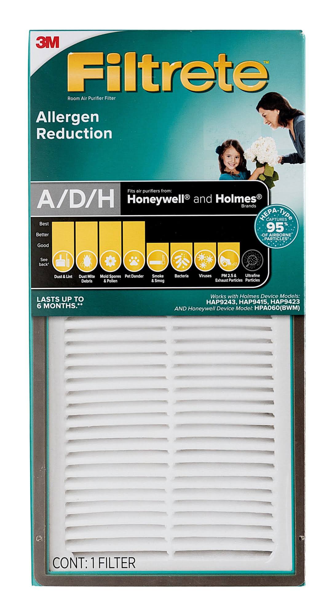 Filtrete Allergen Reduction HEPA-Type Room Air Purifier Filter, replaces Size A/d/h Filters