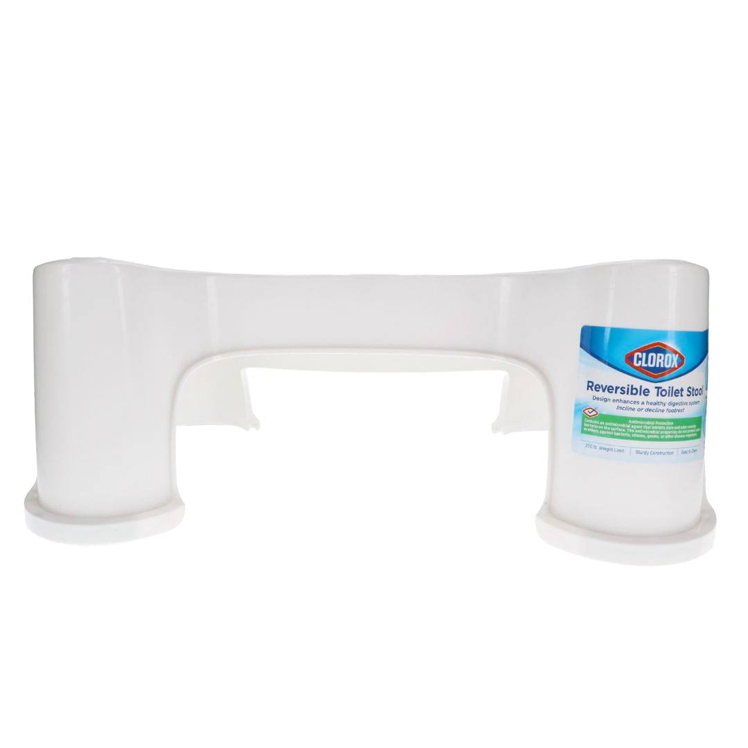Clorox Antimicrobial Reversible Toilet Stool- Elevated Support for Fe